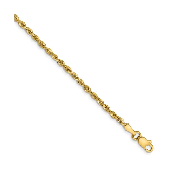 2.25mm, 14k Yellow Gold, D/C Quadruple Rope Chain Bracelet