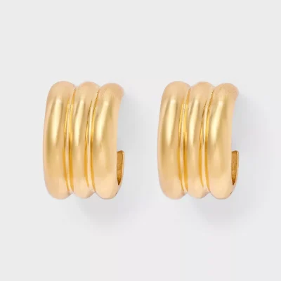 Ribbed Hoop Earrings