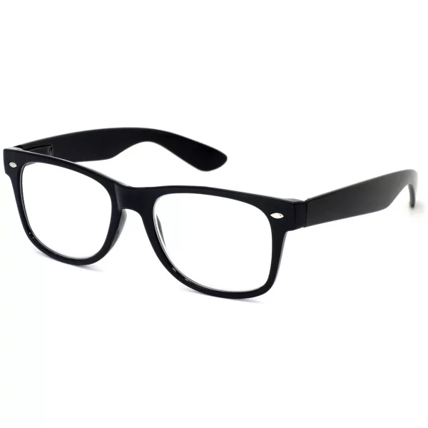 Retro Specs Unisex Designer Classic Reading Glasses - Comfortable Vintage Eyeglasses in Black +2.50
